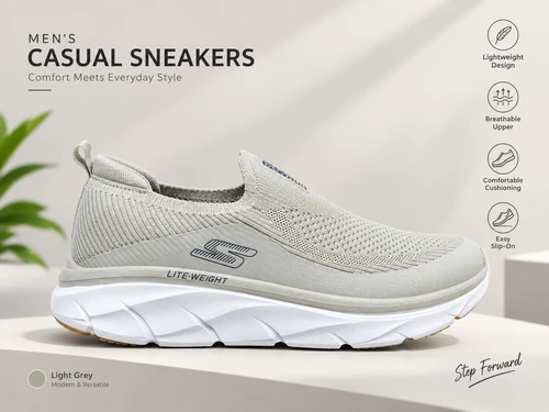 Light Grey Slip-On Sneakers
